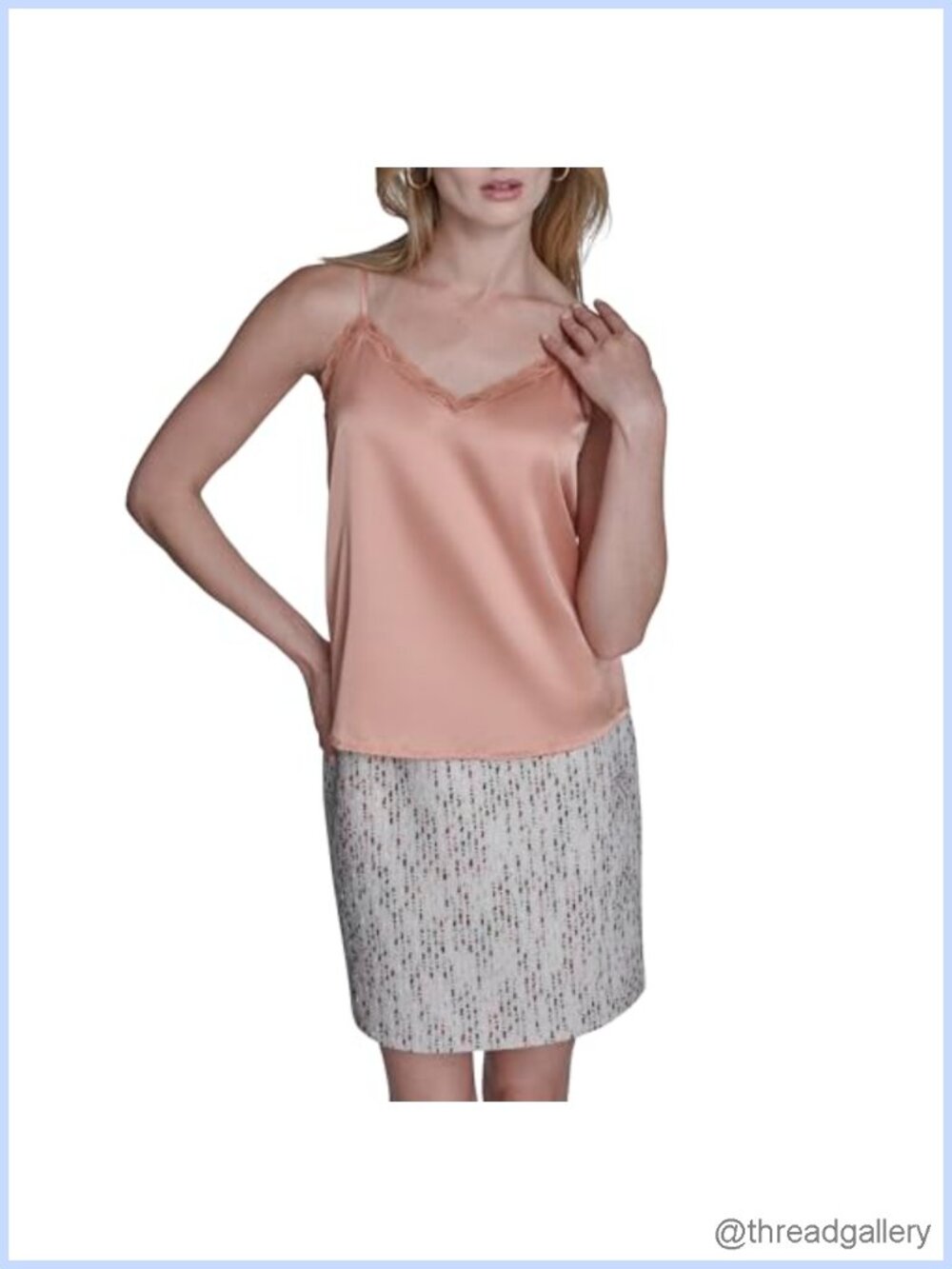 Sleeveless Strappy Cami Lace Trim Woven Blouse